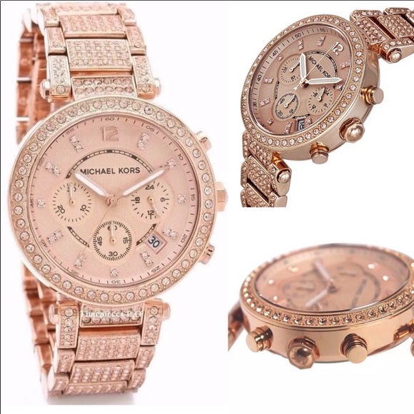 Michael Kors Ladies Swarovski Rose Gold Watch - Picture 4 of 4